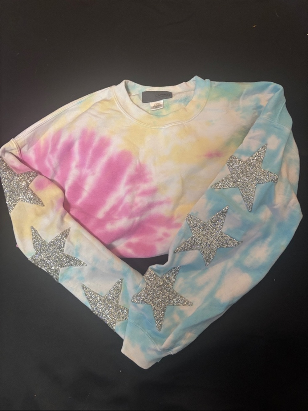 Carman Las Angeles Tie-Dye Star Sleeve Sweatshirt - Multicolor